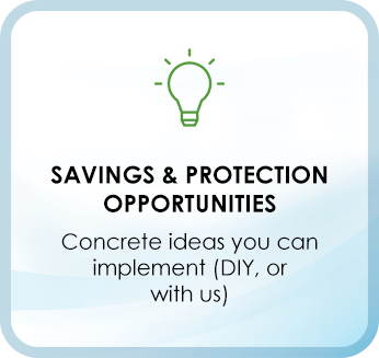 Savings & Protection Opportunities Concrete ideas you can implement (DIY, or with us)